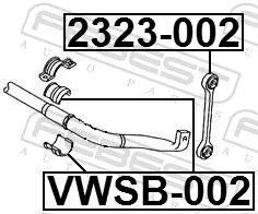 FEBEST Mounting, stabiliser bar (VWSB-002)