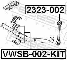 FEBEST Mounting, stabiliser bar (VWSB-002-KIT)