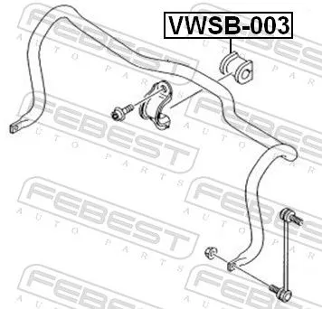 FEBEST Mounting, stabiliser bar (VWSB-003)