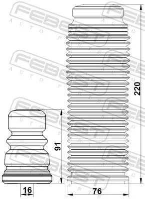 FEBEST Dust Cover Kit, shock absorber (VWSHB-001-KIT)