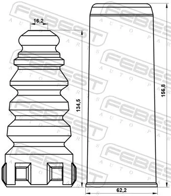 FEBEST Dust Cover Kit, shock absorber (VWSHB-TOURIIR-KIT)