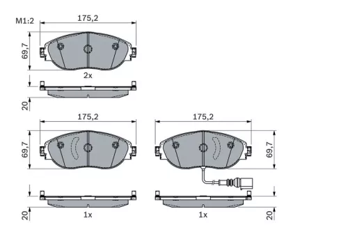 BOSCH Brake Pad Set, disc brake (0986424285)