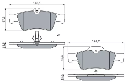 BOSCH Brake Pad Set, disc brake (0986424699)