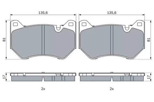 BOSCH Brake Pad Set, disc brake (0986424966)