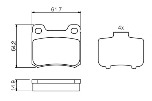 BOSCH Brake Pad Set, disc brake (0986466871)