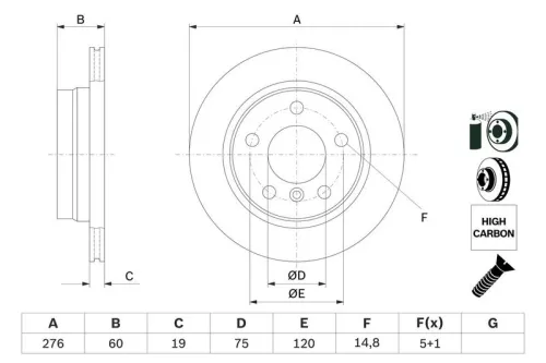 BOSCH Brake Disc (0986478642)