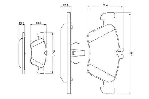 BOSCH Brake Pad Set, disc brake (0986494001)