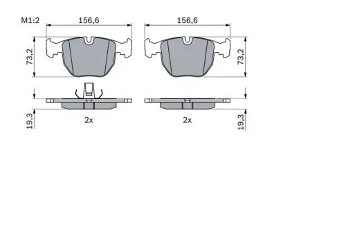 BOSCH Brake Pad Set, disc brake (0986494028)