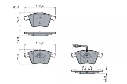 BOSCH Brake Pad Set, disc brake (0986494107)