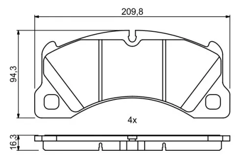 BOSCH Brake Pad Set, disc brake (0986494787)