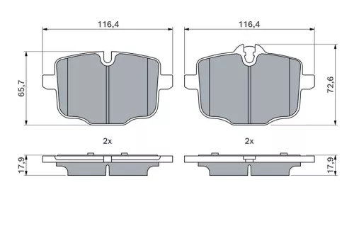 BOSCH Brake Pad Set, disc brake (0986494900)