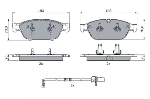 BOSCH Brake Pad Set, disc brake (0986494987)