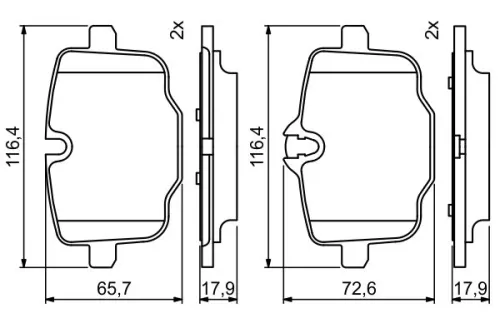 BOSCH Brake Pad Set, disc brake (0986494759)