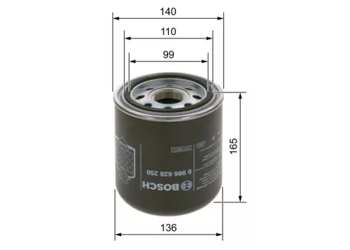 BOSCH Air Dryer Cartridge, compressed-air system (0 986 628 250)