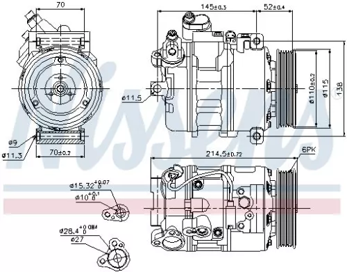 NISSENS Compressor, air conditioning (89214)