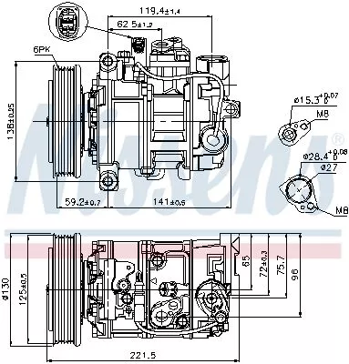 NISSENS Compressor, air conditioning (89236)