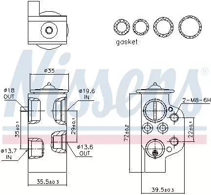 NISSENS Expansion Valve, air conditioning (999314)