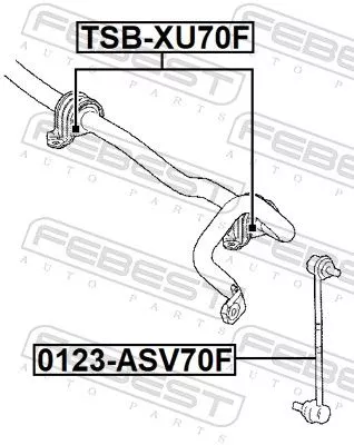 FEBEST Mounting, stabiliser bar (TSB-XU70F)