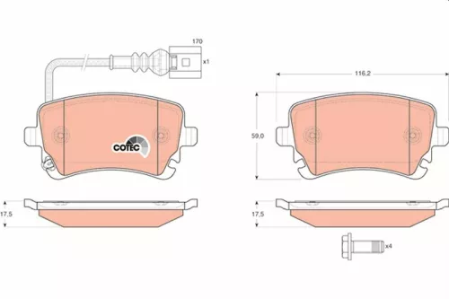 TRW Brake Pad Set, disc brake (GDB1557)