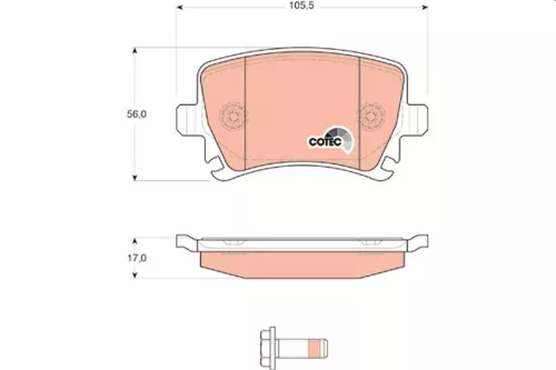 TRW Brake Pad Set, disc brake (GDB1622)