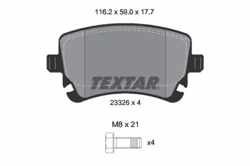 TEXTAR Brake Pad Set, disc brake (2332601)