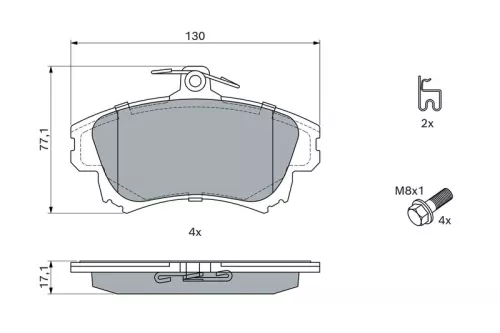 BOSCH Brake Pad Set, disc brake (0986424541)