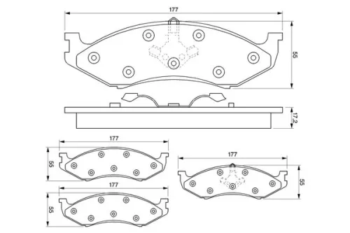 BOSCH Brake Pad Set, disc brake (0986424284)