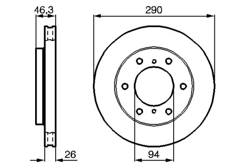 BOSCH Brake Disc (0986478990)
