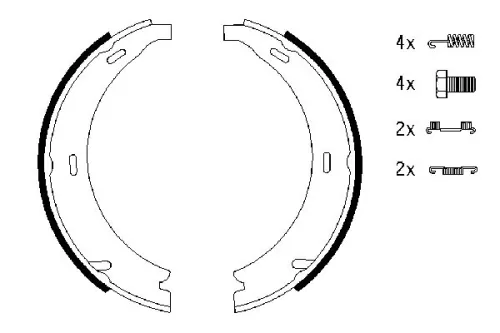 BOSCH Brake Shoe Set, parking brake (0986487543)