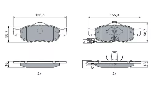 BOSCH Brake Pad Set, disc brake (0986424359)