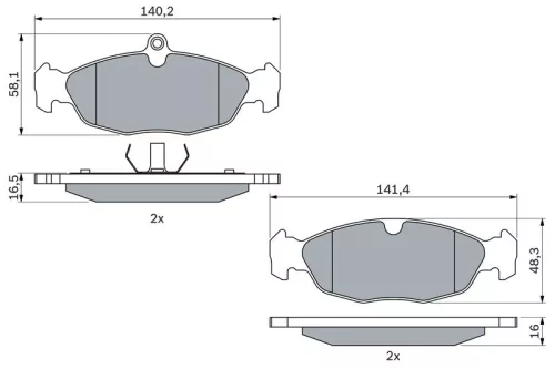 BOSCH Brake Pad Set, disc brake (0986460938)