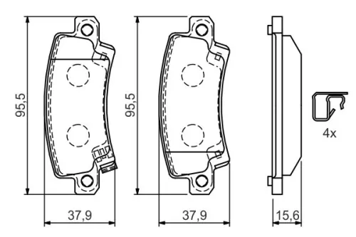 BOSCH Brake Pad Set, disc brake (0986424790)