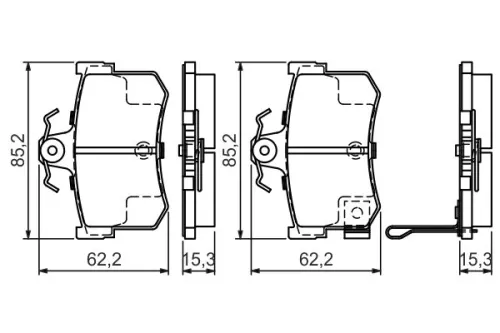 BOSCH Brake Pad Set, disc brake (0986424568)