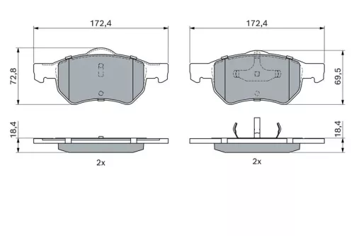 BOSCH Brake Pad Set, disc brake (0986424668)