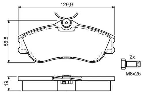 BOSCH Brake Pad Set, disc brake (0986424583)