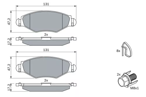 BOSCH Brake Pad Set, disc brake (0986494039)