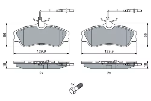 BOSCH Brake Pad Set, disc brake (0986424414)