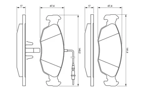 BOSCH Brake Pad Set, disc brake (0986461764)