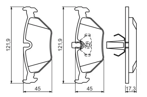 BOSCH Brake Pad Set, disc brake (0986494009)