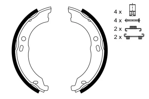 BOSCH Brake Shoe Set, parking brake (0986487726)