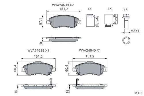 BOSCH Brake Pad Set, disc brake (0986494379)