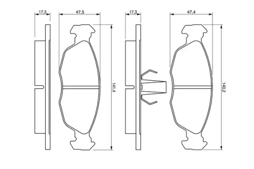 BOSCH Brake Pad Set, disc brake (0986424410)
