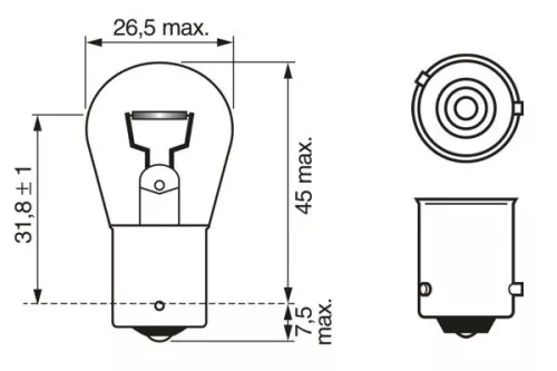 BOSCH Bulb, direction indicator (1987301018)