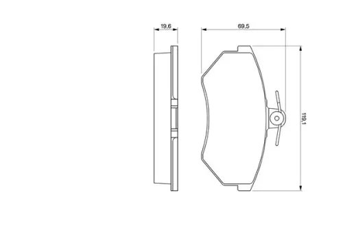 BOSCH Brake Pad Set, disc brake (0986460944)