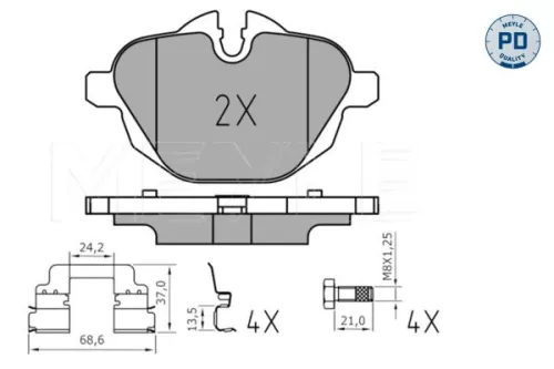 MEYLE Brake Pad Set, disc brake (0252456118/PD)