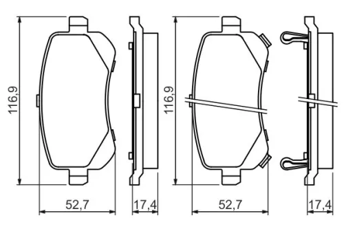 BOSCH Brake Pad Set, disc brake (0986494496)