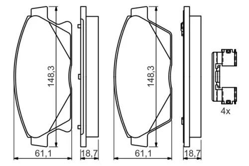 BOSCH Brake Pad Set, disc brake (0986494657)