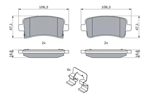 BOSCH Brake Pad Set, disc brake (0986424124)