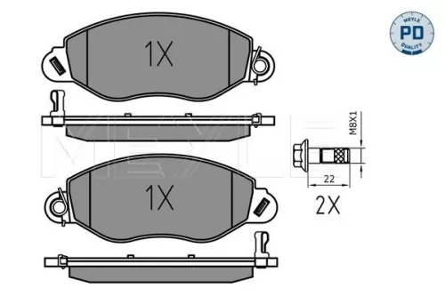 MEYLE Brake Pad Set, disc brake (0252343418/PD)