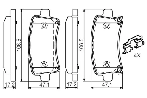 BOSCH Brake Pad Set, disc brake (0986494668)